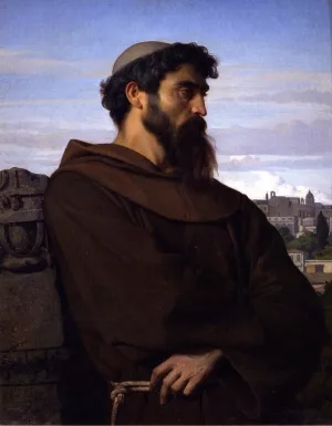 A Thinker, Young Roman Monk by Alexandre Cabanel - Oil Painting Reproduction