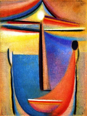 Abstract Head Oil painting by Alexei Jawlensky