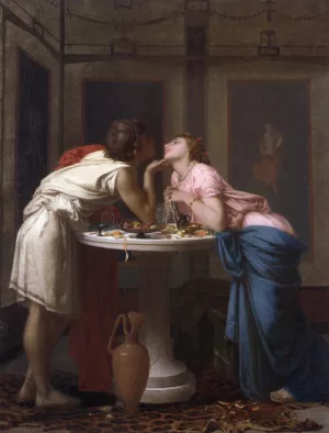A Classical Courtship by Auguste Toulmouche Oil Painting