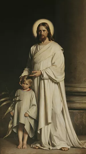 Christ and a Boy by Carl Heinrich Bloch Oil Painting