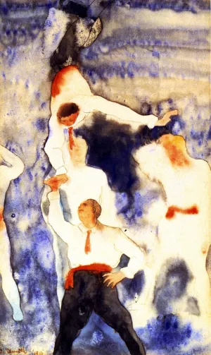 Acrobats - Balancing Act Oil painting by Charles Demuth