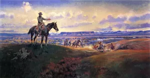 Charles M. Russell and His Friends by Charles Marion Russell - Oil Painting Reproduction