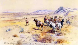 Indian War Party by Charles Marion Russell Oil Painting