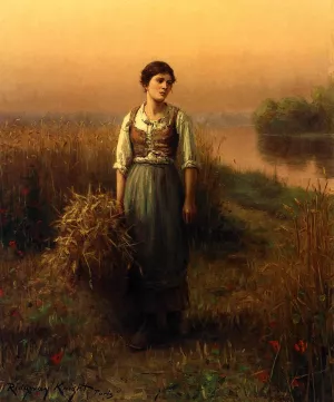 Normandy Maid by Daniel Ridgway Knight - Oil Painting Reproduction
