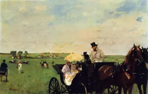 A Carriage at the Races by Edgar Degas Oil Painting