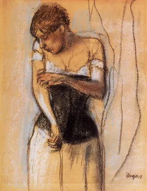 Woman Touching Her Arm by Edgar Degas - Oil Painting Reproduction