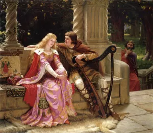Tristan and Isolde by Edmund Blair Leighton Oil Painting