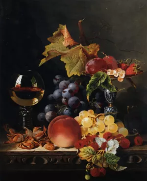 Still life with Wine Goblet by Edward Ladell Oil Painting