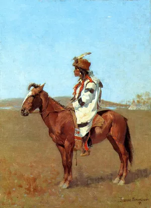 A Blackfoot Chief by Frederic Remington - Oil Painting Reproduction