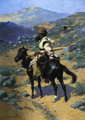 An Indian Trapper by Frederic Remington - Oil Painting Reproduction