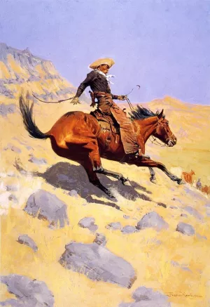 The Cowboy by Frederic Remington - Oil Painting Reproduction