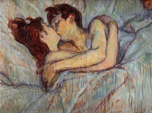 In Bed: The Kiss by Henri De Toulouse-Lautrec Oil Painting