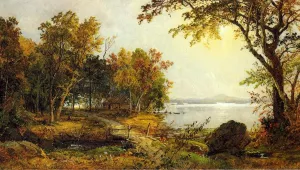 A Cabin on Greenwood Lake by Jasper Francis Cropsey - Oil Painting Reproduction