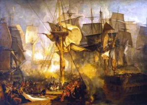 The Battle of Trafalgar, as Seen from the Mizen Starboard Shrouds of the Victory by Joseph Mallord William Turner - Oil Painting Reproduction