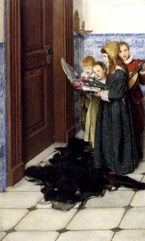 A Carol by Laura Teresa Alma-Tadema Oil Painting