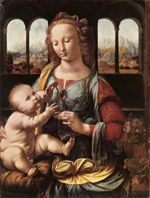 The Madonna of the Carnation by Leonardo Da Vinci - Oil Painting Reproduction