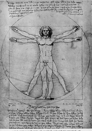 Vitruvian Man, Study of proportions, from Vitruvius's De Architectura by Leonardo Da Vinci - Oil Painting Reproduction
