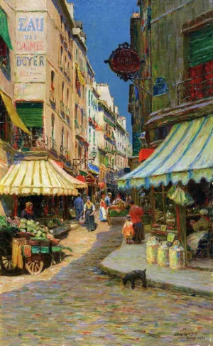 Market Day, Paris by Luther Emerson Van Gorder - Oil Painting Reproduction