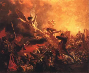 The Triumph of the Genius of Destruction by Mihaly Zichy - Oil Painting Reproduction