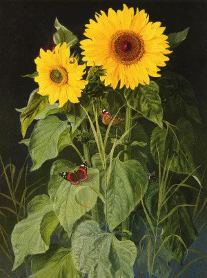 Sunflowers by Niels Fristrup Oil Painting