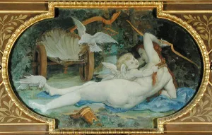Venus Jouant avec L'Amour by Paul Jacques Aime Baudry Oil Painting