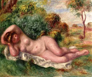 Reclining Nude (also known as The Baker's Wife) by Pierre-Auguste Renoir - Oil Painting Reproduction