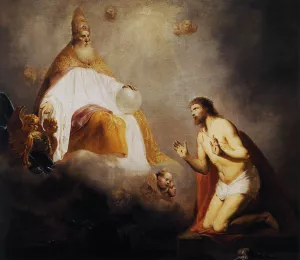 God Inviting Christ to Sit on the Throne at His Right Hand by Pieter De Grebber Oil Painting
