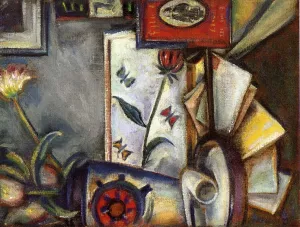 Still Life with Pipe and Letters Oil painting by Preston Dickinson