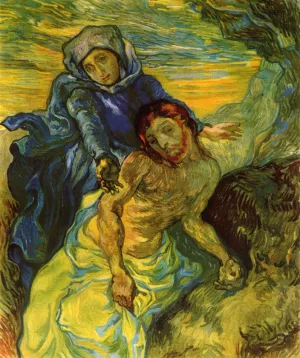 Pieta after Delacroix by Vincent van Gogh Oil Painting