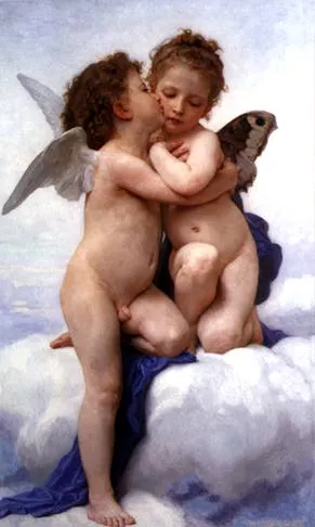 The First Kiss by William-Adolphe Bouguereau Oil Painting