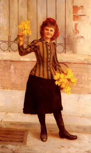 Portrait Of Gertie Miller by William H. Parkinson Oil Painting