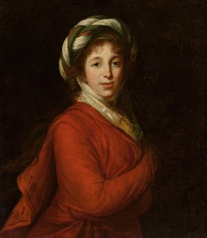 Portrait of a woman in a turban by Élisabeth Louise Vigée Le Brun Oil Painting