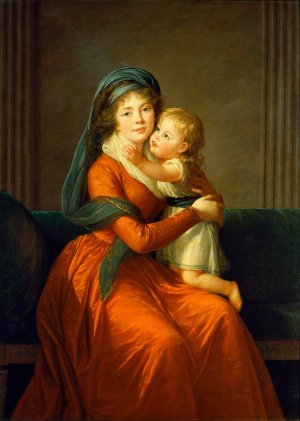 Portrait of princess Alexandra Golitsyna and her son Piotr by Élisabeth Louise Vigée Le Brun Oil Painting