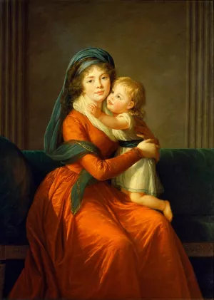 Portrait of princess Alexandra Golitsyna and her son Piotr by Élisabeth Louise Vigée Le Brun Oil Painting