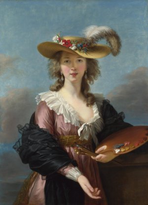 Self Portrait In A Straw Hat by Élisabeth Louise Vigée Le Brun Oil Painting