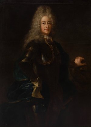 Portrait of a Nobleman in Armor by Adam Manyoki Oil Painting