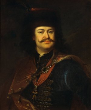 Portrait of Prince Ferenc Rakoczi II by Adam Manyoki Oil Painting