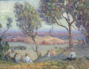 View from Arlington Heights, with Chautaqua Tents and the Washington Monument in the Background by A. H. O. Rolle Oil Painting