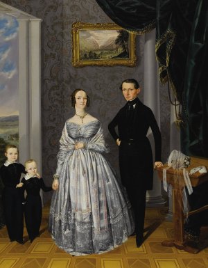 A Family Portrait by A. Spulak Oil Painting