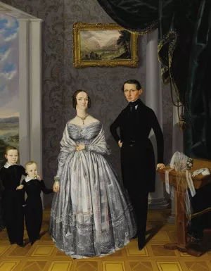A Family Portrait by A. Spulak Oil Painting