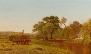 The Hay Wain, Granby, Connecticut by Aaron Draper Shattuck Oil Painting