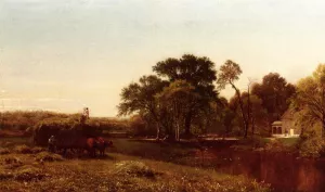 The Hay Wain, Granby, Connecticut by Aaron Draper Shattuck Oil Painting