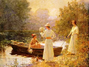 Afternoon at the Pond by Abbott Fuller Graves - Oil Painting Reproduction