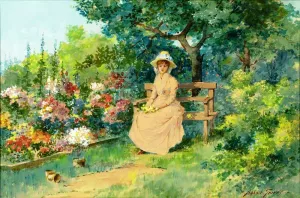 End of the Garden by Abbott Fuller Graves - Oil Painting Reproduction