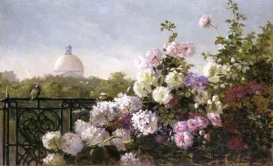 From the Terrace the Boston State House in the Distance by Abbott Fuller Graves Oil Painting