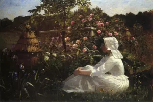 In a Field of Flowers by Abbott Fuller Graves - Oil Painting Reproduction