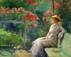 In the Garden by Abbott Fuller Graves - Oil Painting Reproduction