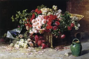Still Life with Roses by Abbott Fuller Graves - Oil Painting Reproduction