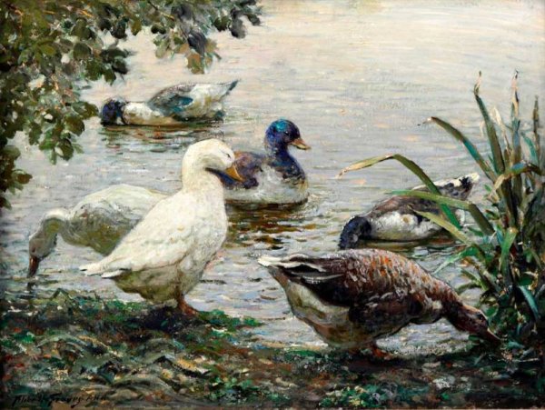 Main Product Photo of The Duck Pond Painting by Abbott Fuller Graves