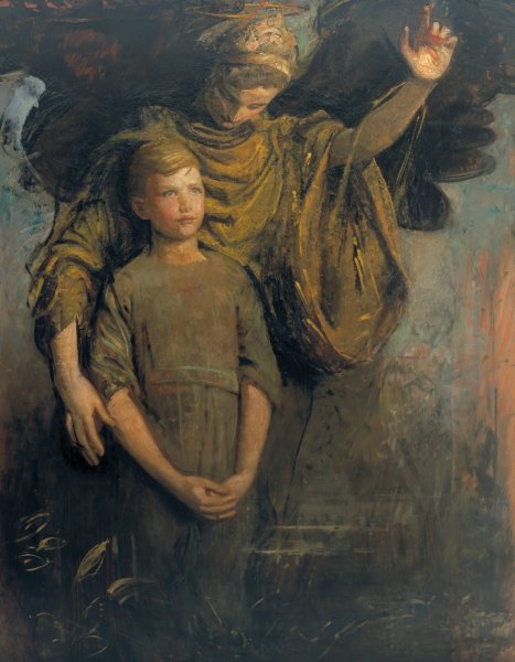 Boy and Angel   by Abbott Handerson Thayer - Hand-Painted Oil Painting Reproduction